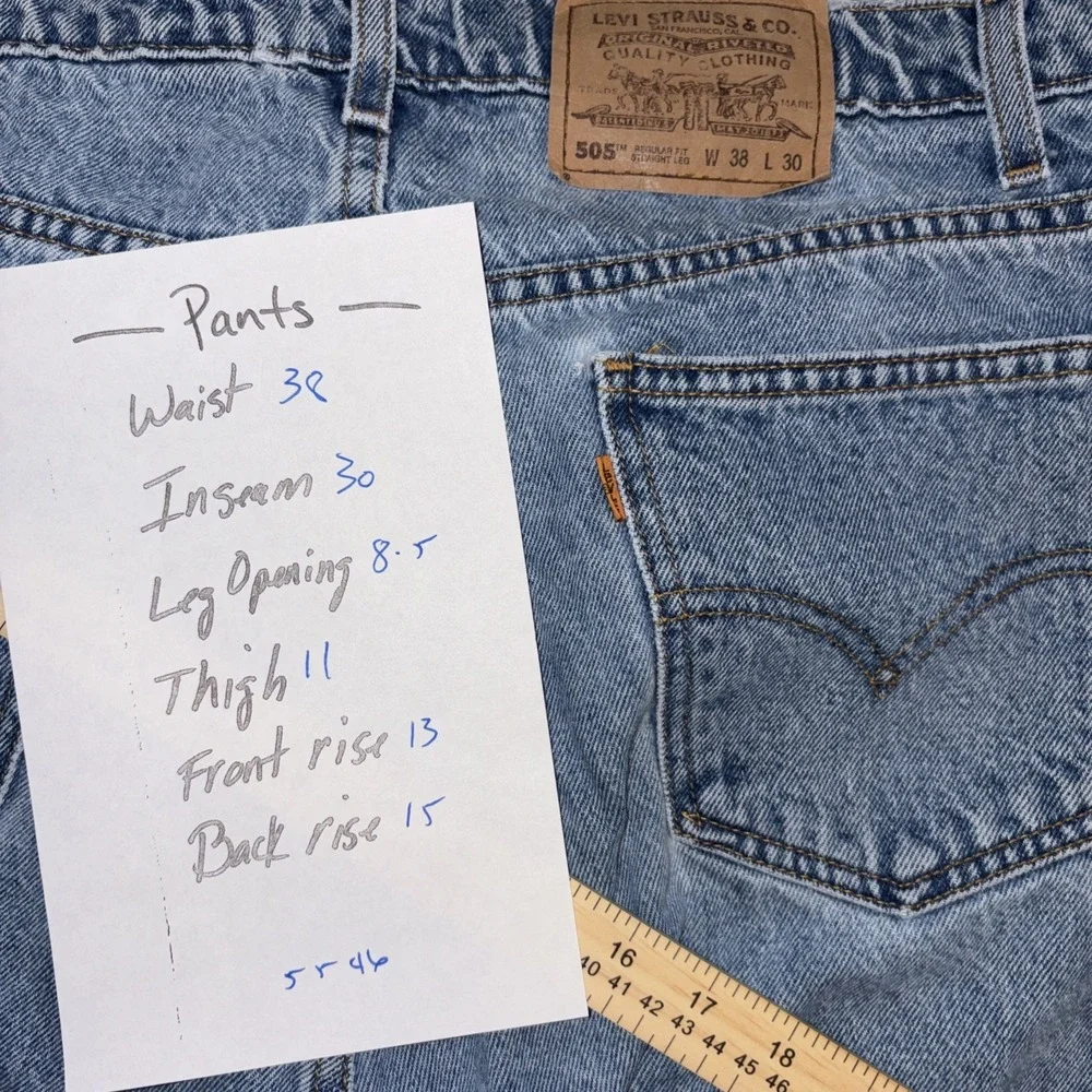 Levi's 505 Mens Blue Jeans Size 38W X 30L